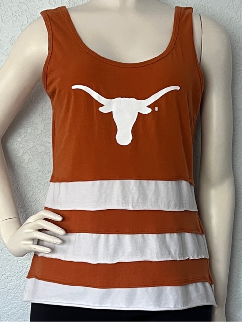 Texas Longhorns Tank Top Women’s XL Burnt Orange Layered Game Day KLUTCH